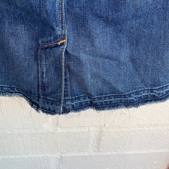 Rag & Bone Denim Button Down Jean Pencil Raw Hem Skirt sz 24 - Picture 8 of 9